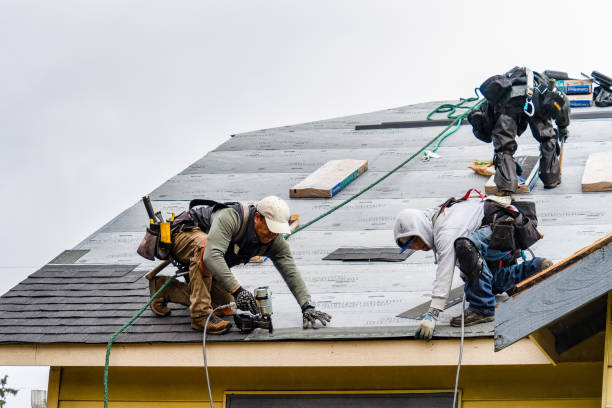 Professional Storm Damage Roof Repair technician working in Rock Island, TX